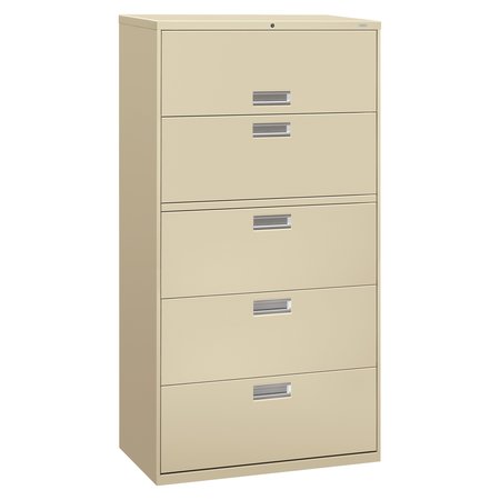 HON 36" W 5 Drawer File Cabinet, Putty, A4/Legal/Letter H685.L.L
